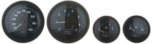 Eclipse Sierra International 4-Gauge Outboard Kit Includes Speedometer, Tachometer, Voltmeter & Fuel Gauges