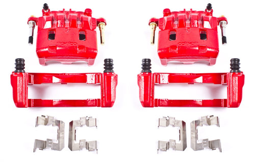 Power Stop Pair of High-Temp Red Powder Coated Front Calipers for Crosstrek, Forester, Impreza, Legacy, Outback, WRX, XV Crosstrek [Model Specific]