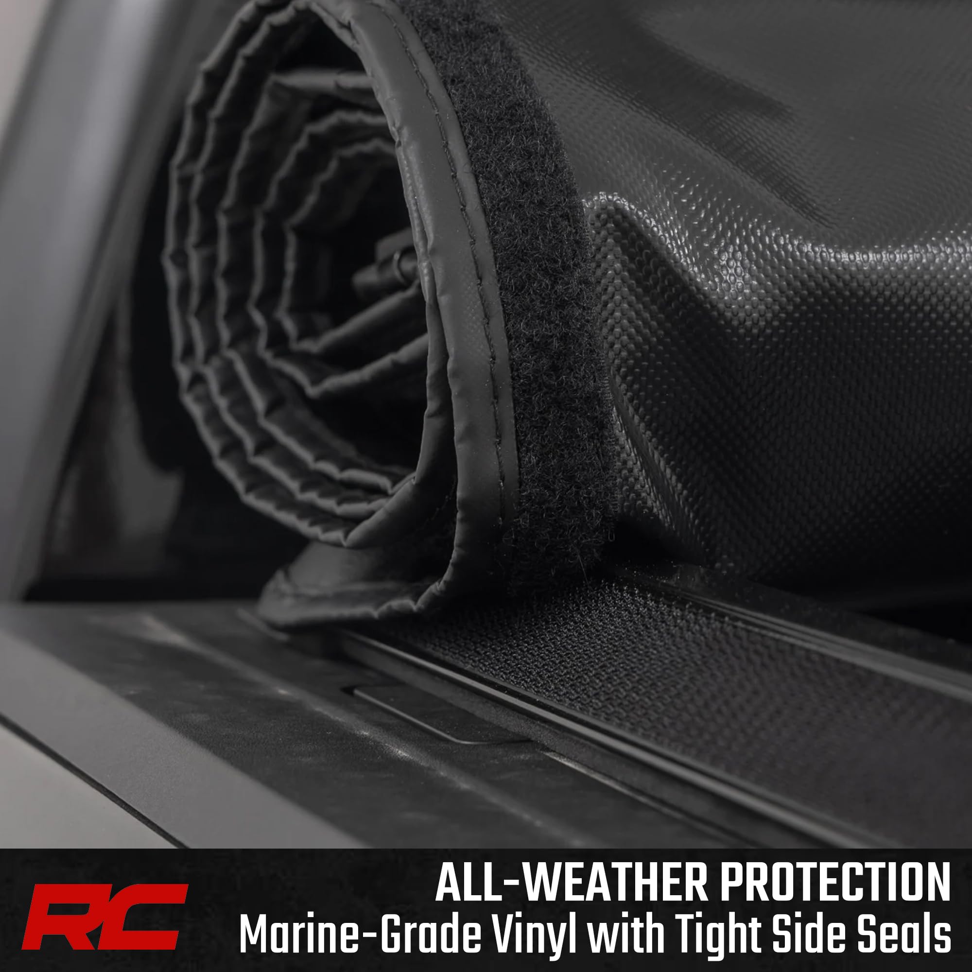 Rough Country Soft Roll-Up Truck Bed Cover for GMC Sierra 1500 & Chevy Silverado 1500 (2019–2026) – 6'7" Standard Bed Tonneau Cover