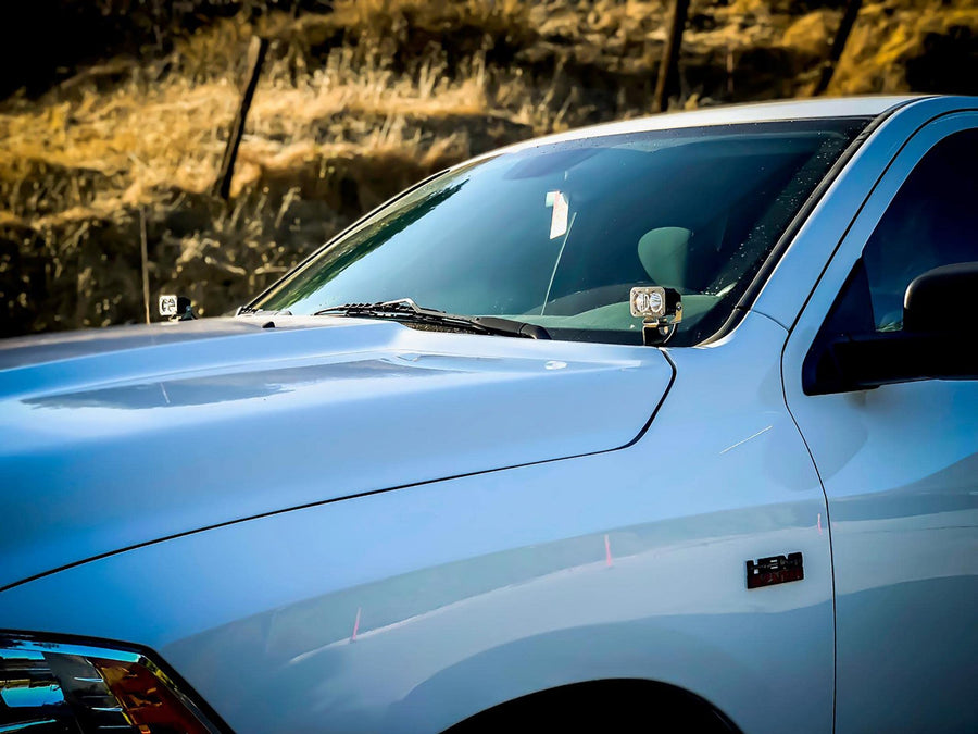 Baja Designs A-Pillar Light Kit Squadron Sport LED for Dodge Ram 1500, Classic Truck (Driving/Combo; Clear)