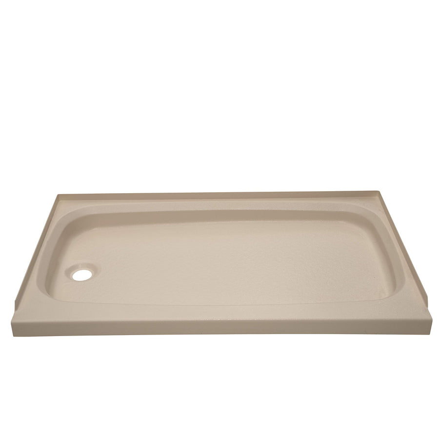 24" x 40" Lippert Replacement Parchment Shower Pan with Left Drain for RVs, Travel Trailers, 5th Wheels, and Motorhomes - 209498