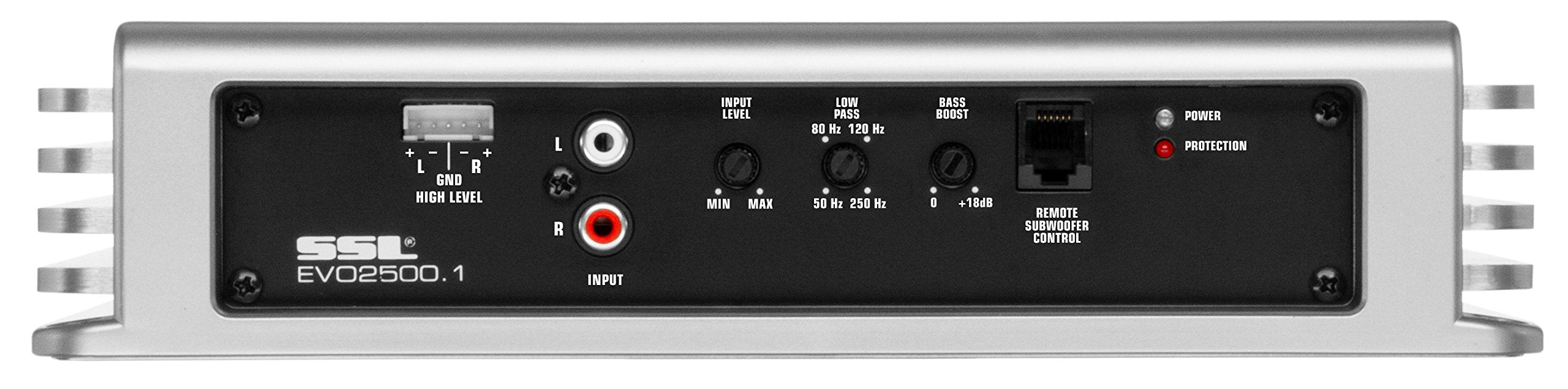 EVO2500.1 Sound Storm Laboratories Monoblock Class A/B Car Audio Amplifier - 2500 High Output, 2-8 Ohm Stable, High/Low Level Inputs, Low Pass Crossover, Hook Up To Subwoofer For Bass