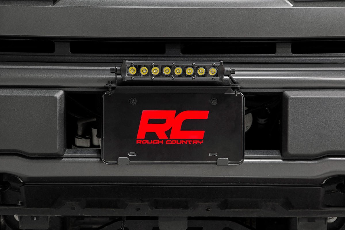 8" Rough Country License Plate Mounting Kit with Off Road LED Light Bar - Universal Fit, 40W