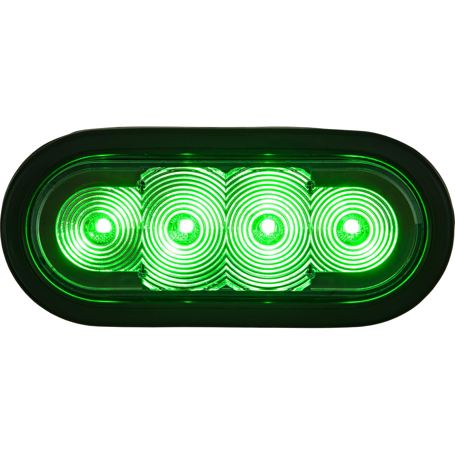 Buyers Products 6 Inch SL62GO - LED Oval Strobe Light for Trucks, Emergency & Trailer Lights – Green LEDs with Clear Lens, SAE J595 Class 1, IP67 Waterproof, 12–24V, 5-Year Warranty