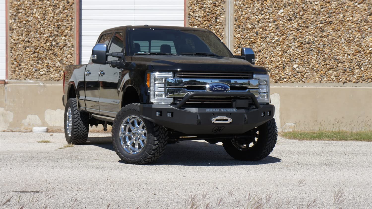 Stealth Road Armor 617F4B Front Winch Bumper Pre-Runner Guard - Texture Black - Compatible with: 2017-2022 Ford F-250 F-350