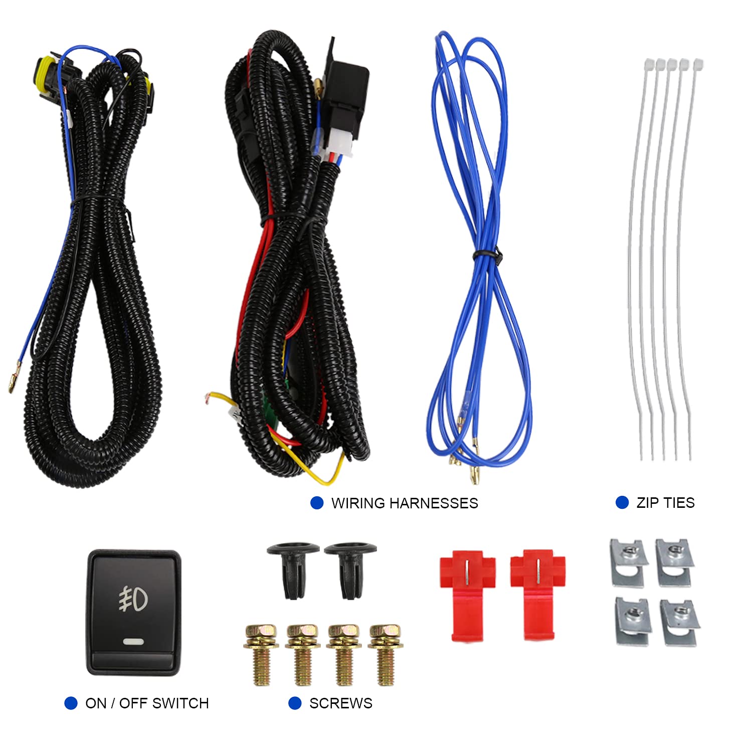 Fog Lights SPEC-D TUNING + H8 Bulbs + Switch Compatible with 2018-2019 Nissan Kicks, L+R Pair Assembly