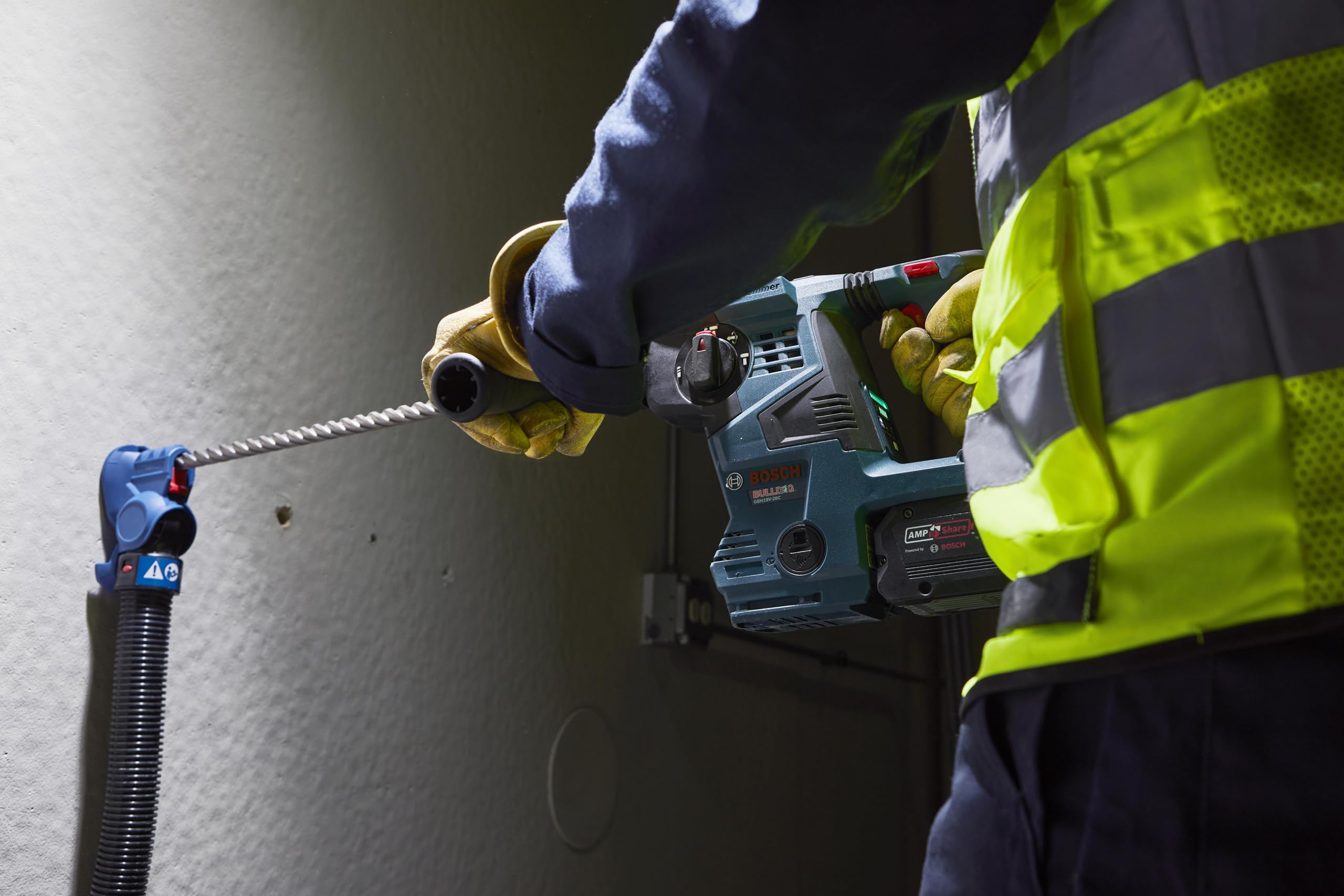 BOSCH 18V GBH18V-28CK28 Brushless Connected-Ready SDS-plus® Bulldog™ 1-1/8 In. Rotary Hammer with (2) CORE18V® Lithium-Ion 8 Ah High Power Batteries