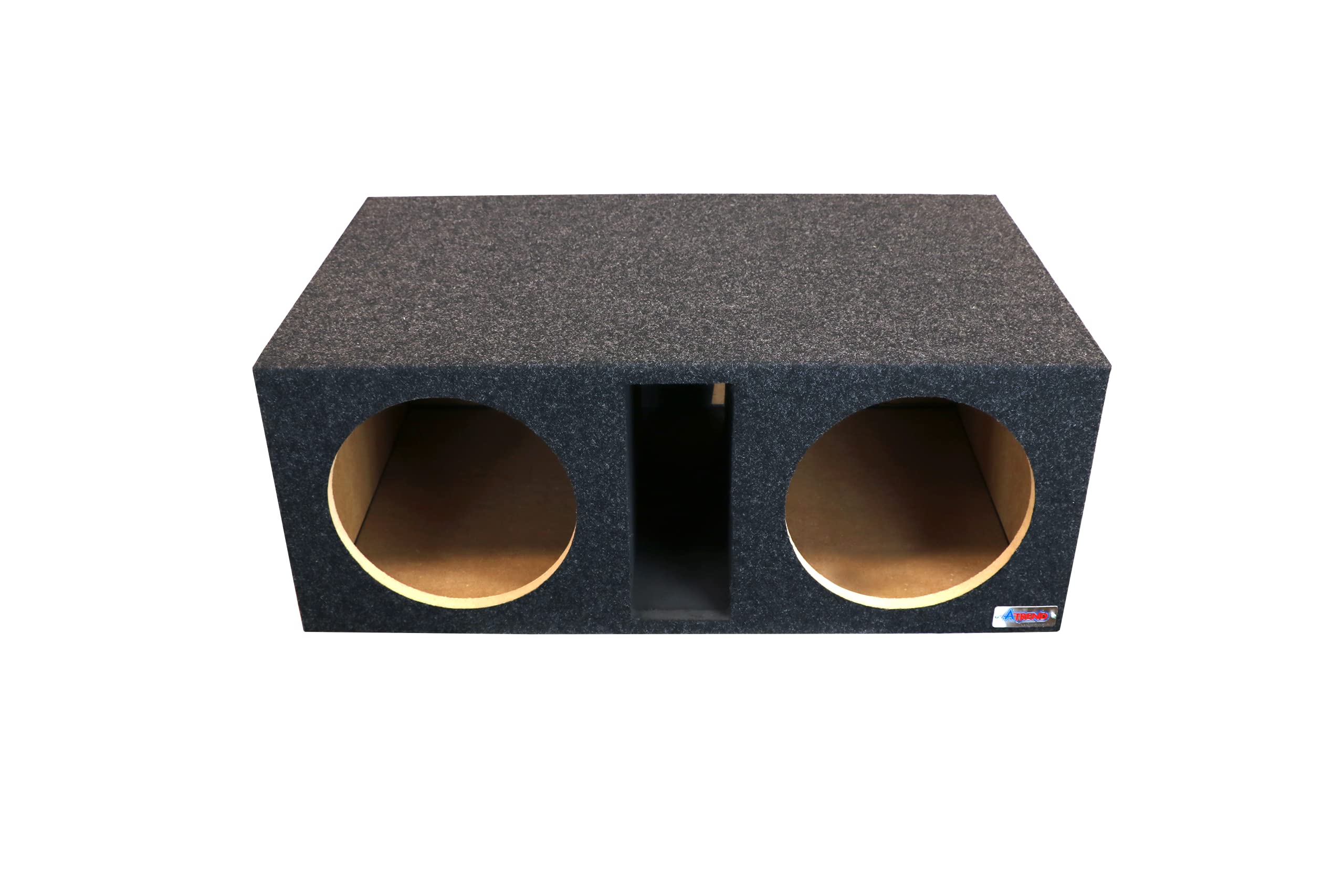 Atrend Dual Vented Bbox 12 Inch Subwoofer Enclosure - Pro Series Dual Vented SPL Car Subwoofer Boxes & Enclosures - Made in USA Subwoofer Box Improves Audio Quality, Sound & Bass - Nickel Finish Terminals