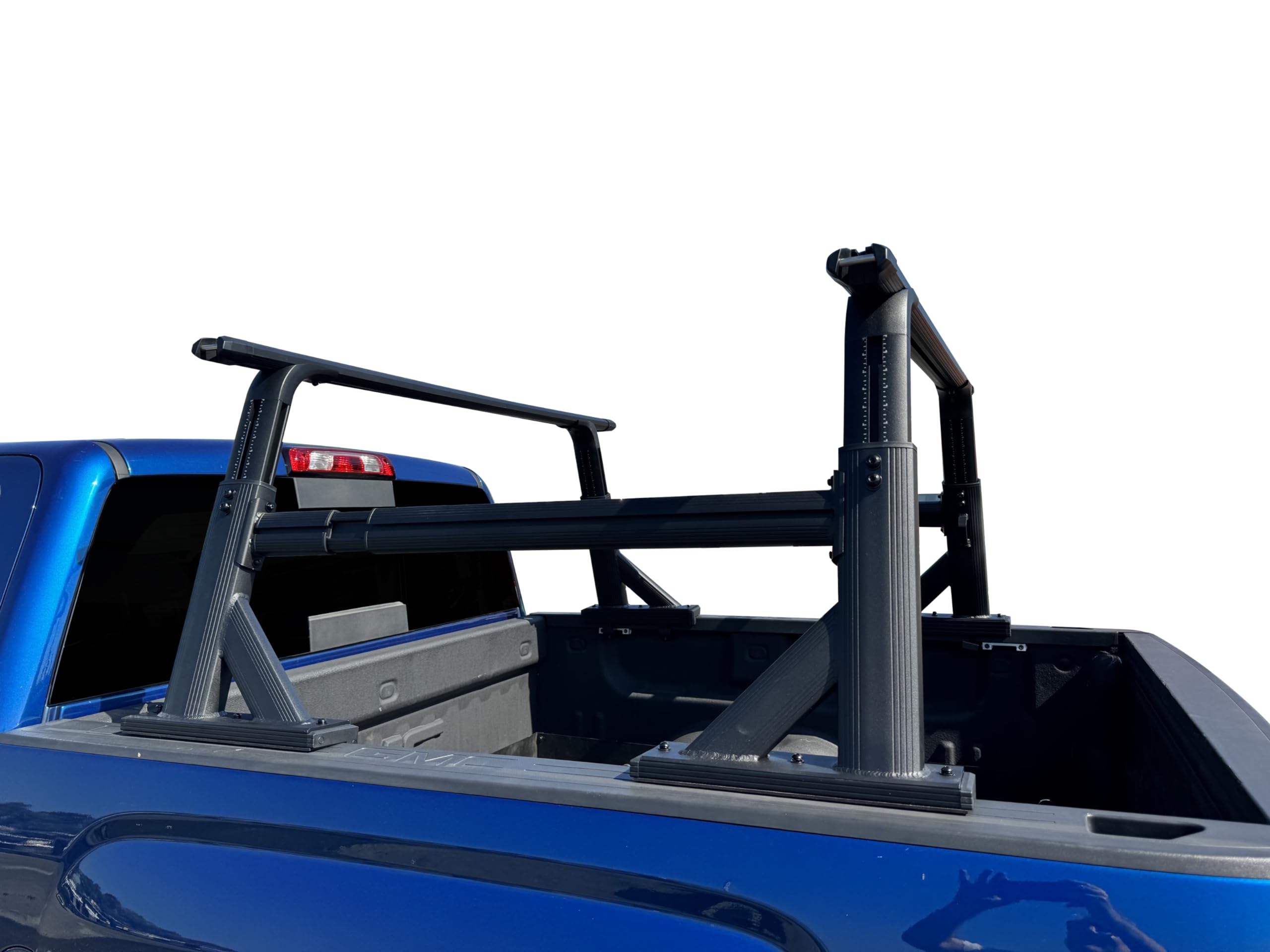 Adjustable Black Horse Spike Bed Rack Compatible with 2005-2024 Sierra and Silverado 1500-2500 HD-3500 HD-F-150-F-250-F-350-F-450-F-550 SD-Dodge Ram 1500-Toyota Tundra-Nissan Titan-WHEN1B