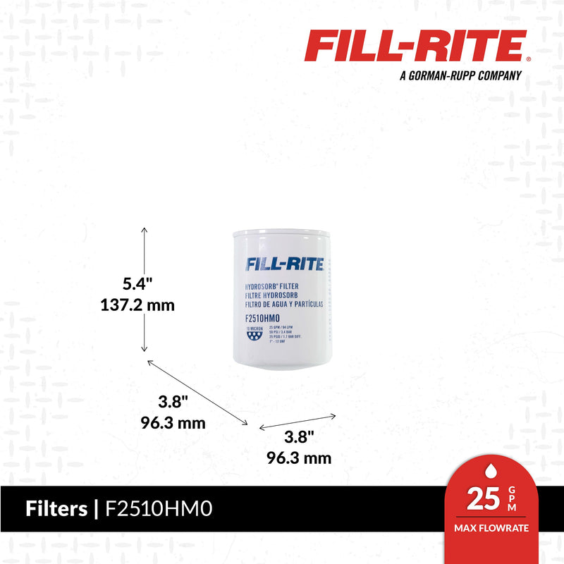 Fill-Rite 10 Micron F2510HM0 25 GPM Hydrosorb Pony Fuel Filter
