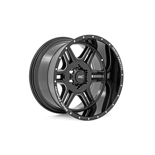 92 Series Rough Country Wheel | Machined One-Piece | Gloss Black | 18x9 | 5x5 | +0mm Painted (18 x 9. inches /5 x 5 inches, 0 mm Offset)