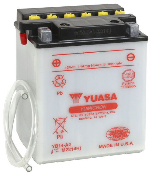 Yuasa YB14-A2 YUAM2214H Dry Yumicron Battery without Acid