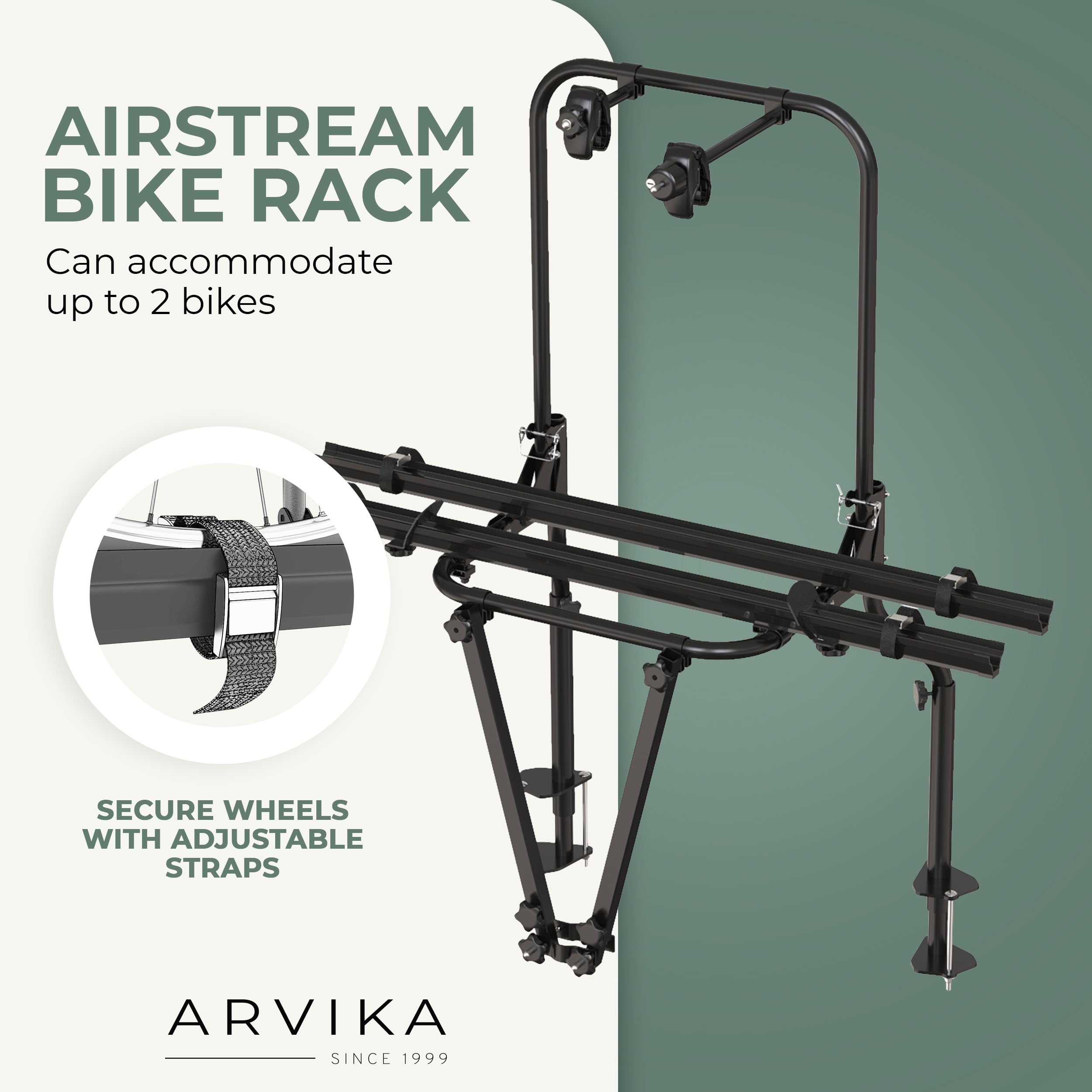 Airstream 3 Bikes or 2 eBikes Bike Rack, Front-Mounted Airstream RV Bike Rack