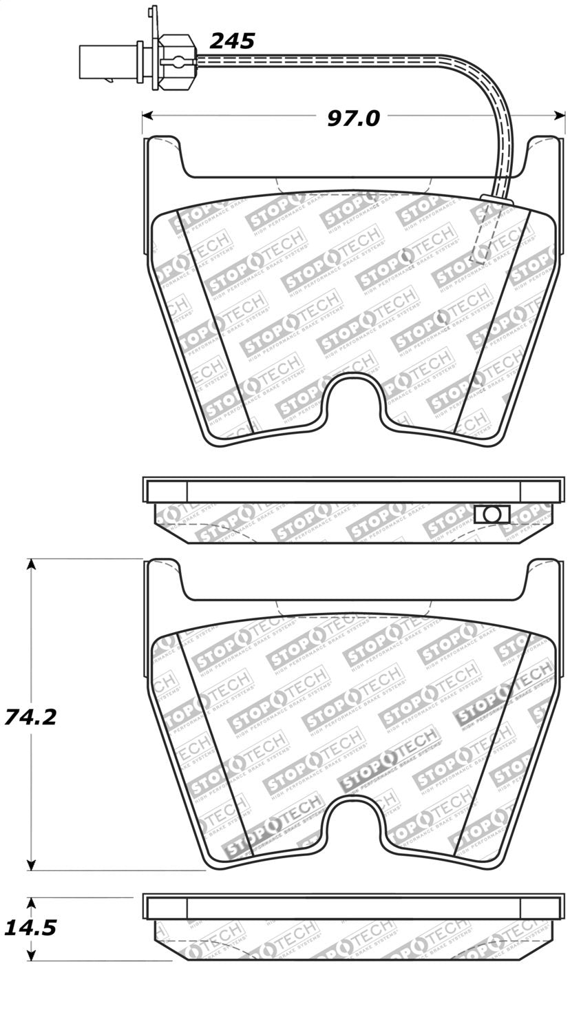Front StopTech 308.10290 Brake Pads with Shims and Hardware