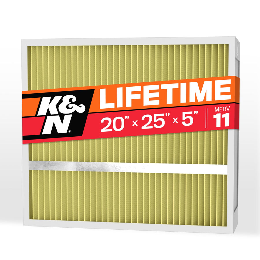 K&N HVAC Furnace Air Filter 20X25X5, Lasts a Lifetime, Washable, Merv 11, the Last Filter You Will Ever Buy, Breathe Safely at Home or in the Office, HVC-52025