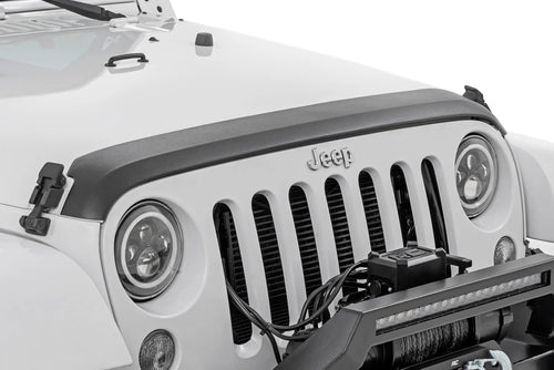 Front Hood Protector Rough Country for Jeep Wrangler JK (2007-2018) - High-Density Thermoplastic, UV-Resistant, Easy Install Trail Cladding