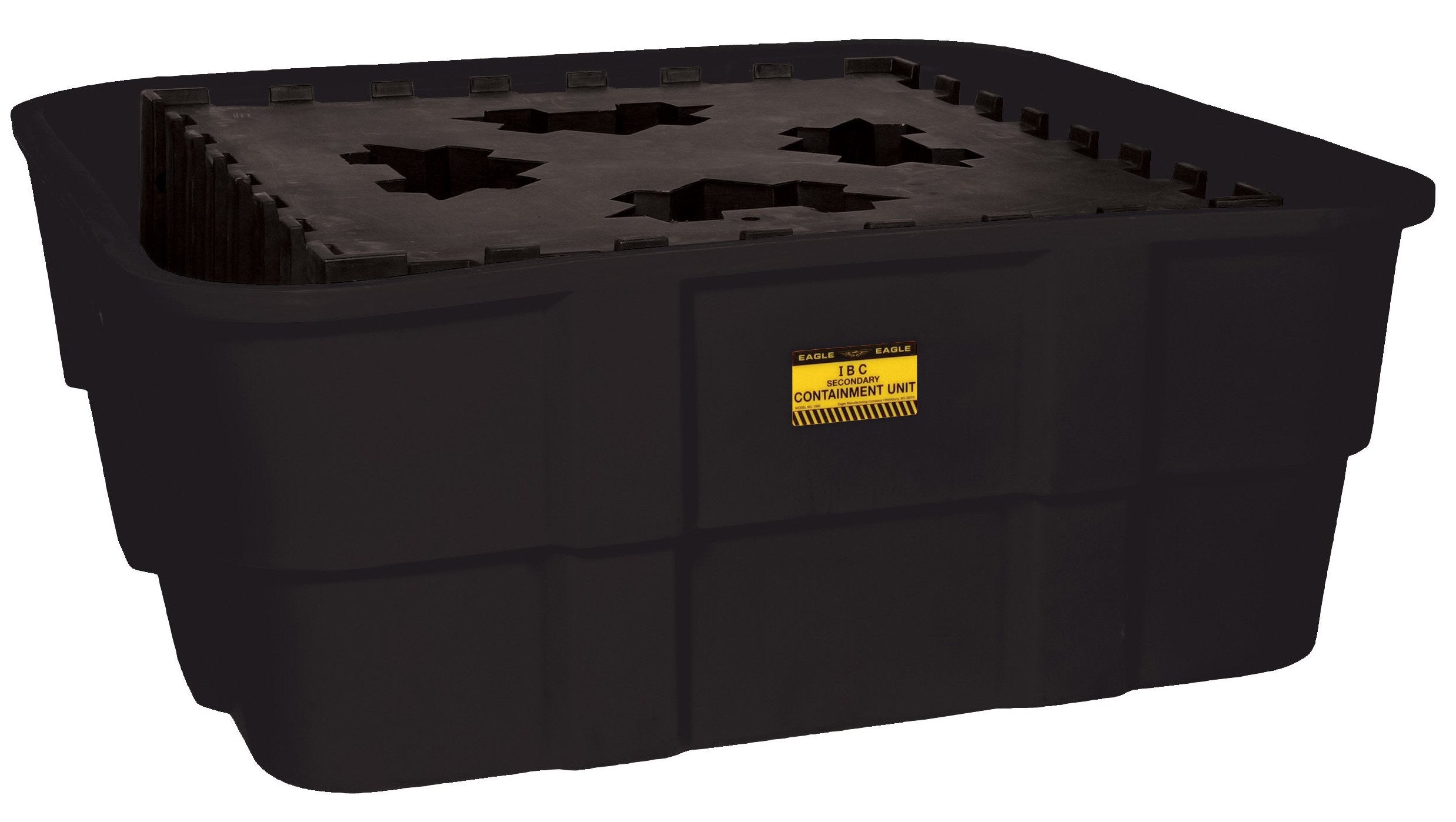 Eagle Black 1683B IBC Containment Unit-All Poly Tub and Platform Without Drain