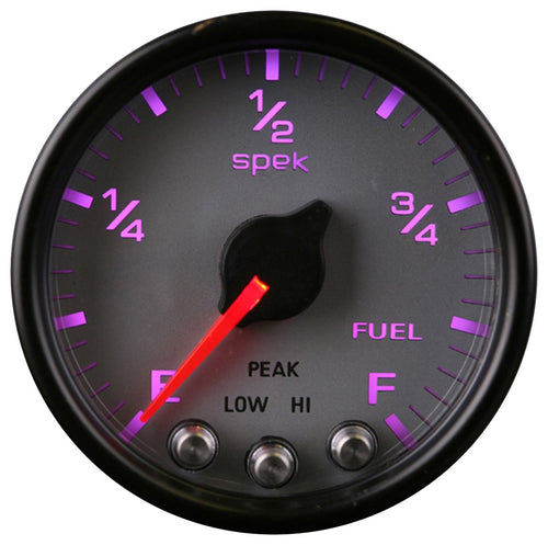 Gauge AUTO METER P31222 Fuel Level (Spek-Pro 2 1/16", 0-270Ω Programmable, Slvr/Blk, Spek-Pro)