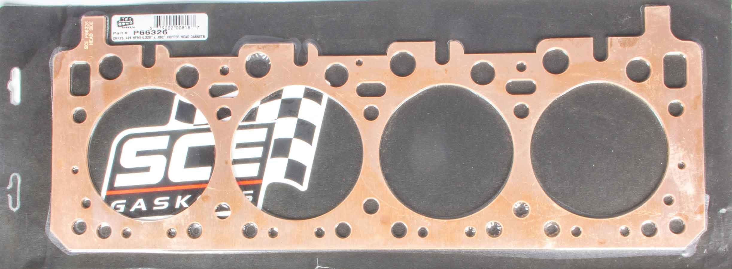 Pro Copper Cylinder Head Gasket, 4.320 in Bore, 0.062 in Compression Thickness, Copper, Mopar 426 Hemi, Each