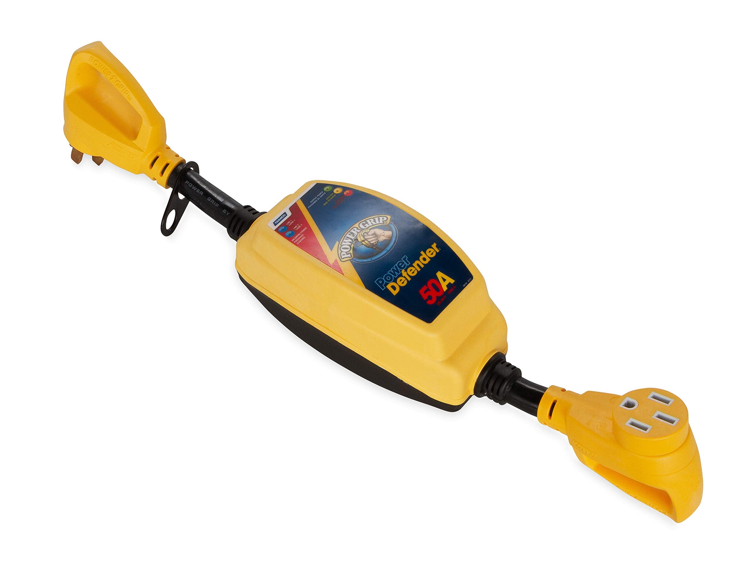 Power Grip Camco RV 50-Amp Voltage & Surge Protector - Features Integrated Surge Protection of Up to 4,200 Joules & Diagnostic LEDs Indicate Wiring Faults (55306)