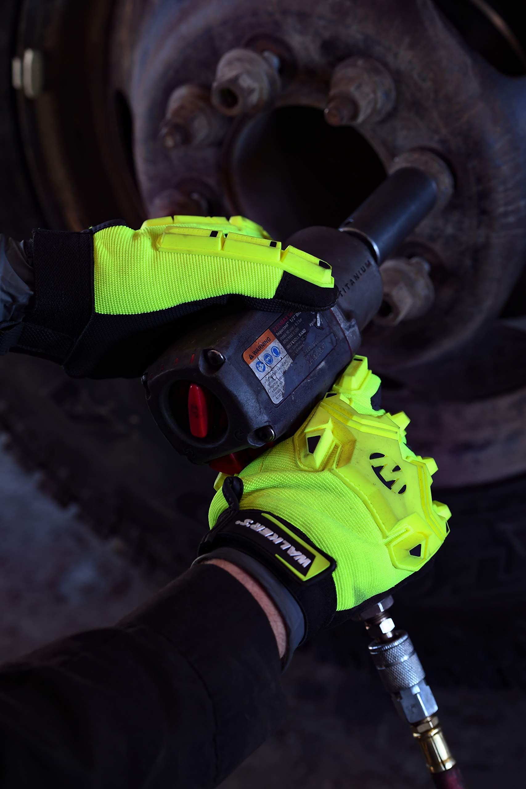 Men's Walker's Impact Resistance Poly Glove | Durable Anti-Shock Polyurethane EN388 Padded Work Safety Glove w/Impact Bumpers, X-Large