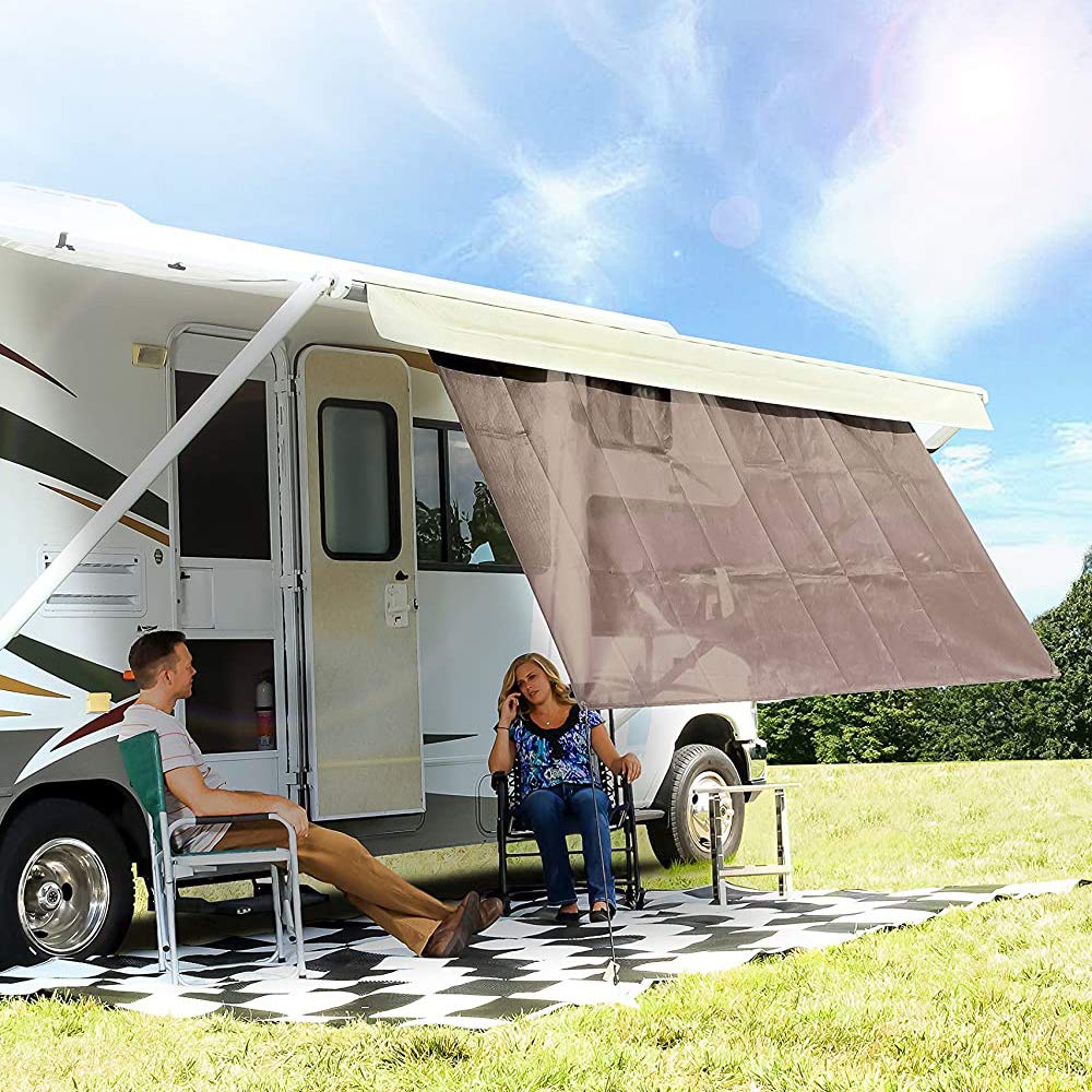 Blue Camco 51452 54" x 120" RV Awning Shade