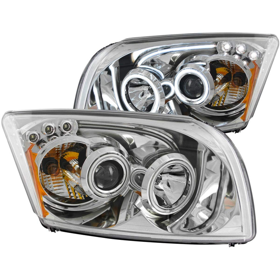 Chrome Clear AnzoUSA Projector Halo Headlight for Dodge Caliber - (Sold in Pairs)