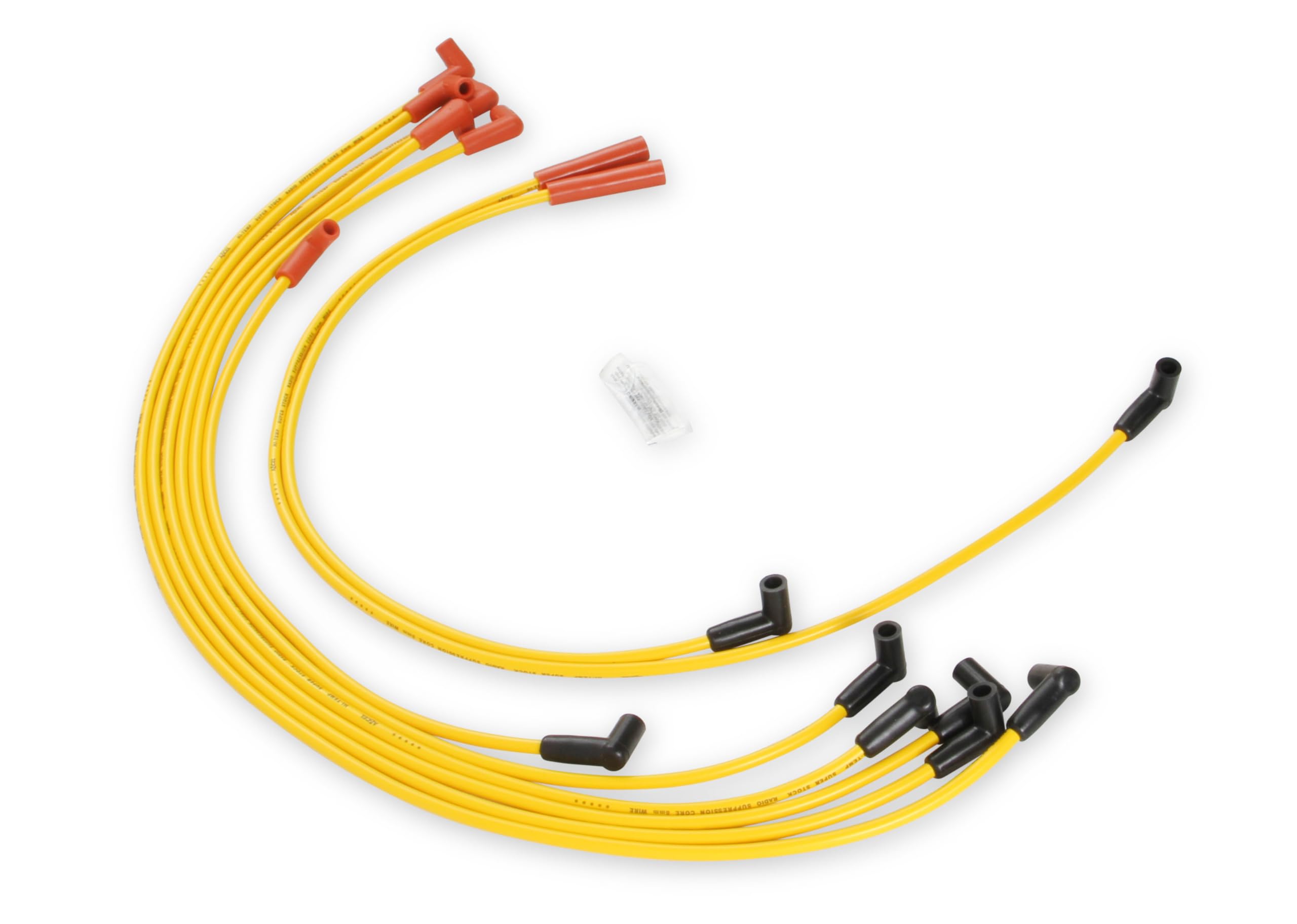 4049 ACCEL Spark Plug Wire Set - 8mm - Super Stock - Graphite Core - Yellow with HEI Style Boots-