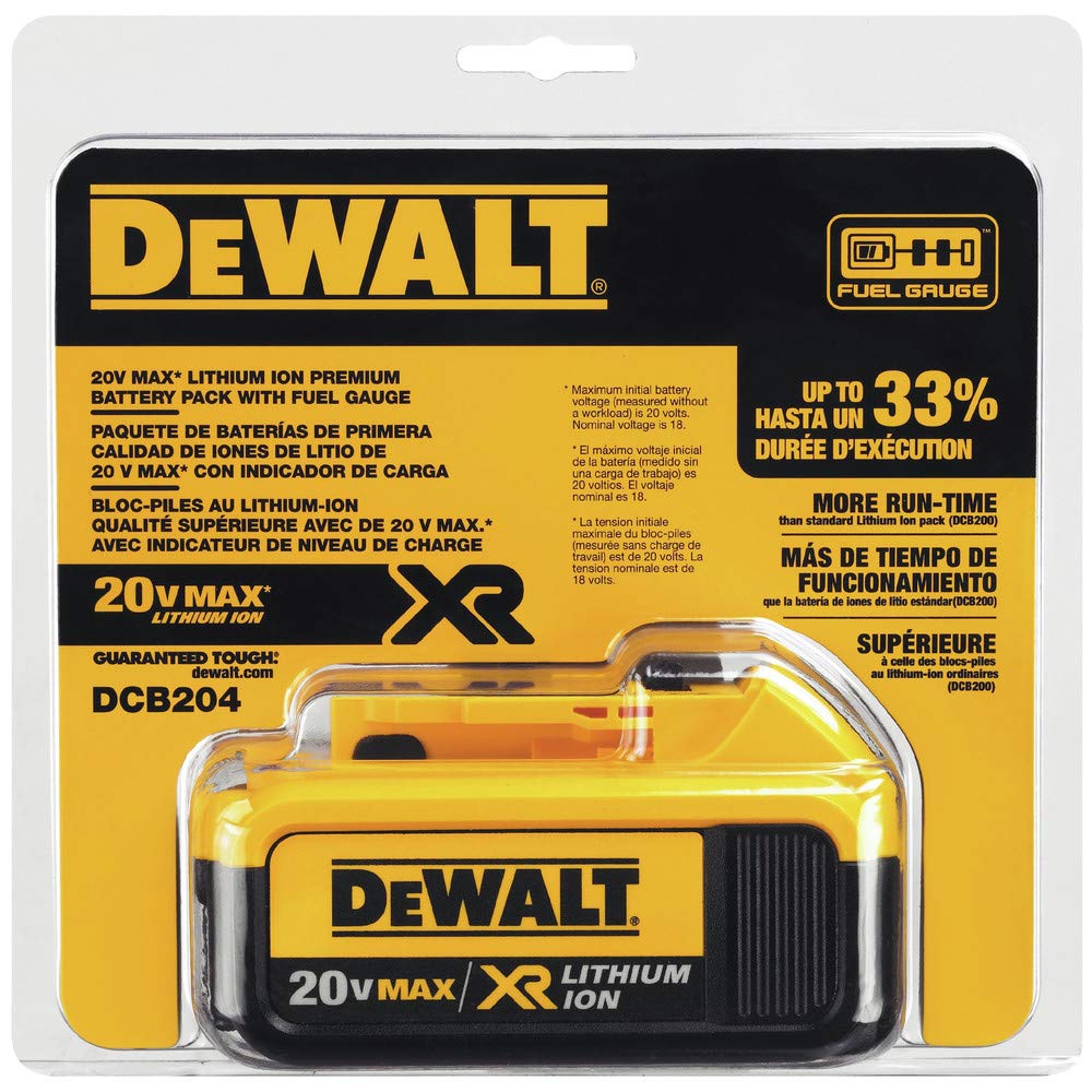 20V MAX DEWALT Battery, Premium 4.0Ah (DCB204)