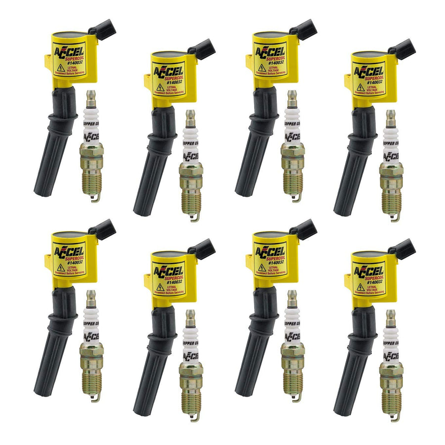 ACCEL Ignition Upgrade Kit 811432- 1998-2008 Ford 4.6L/5.4L/6.8L 2-Valve engines, Yellow, 8-Pack
