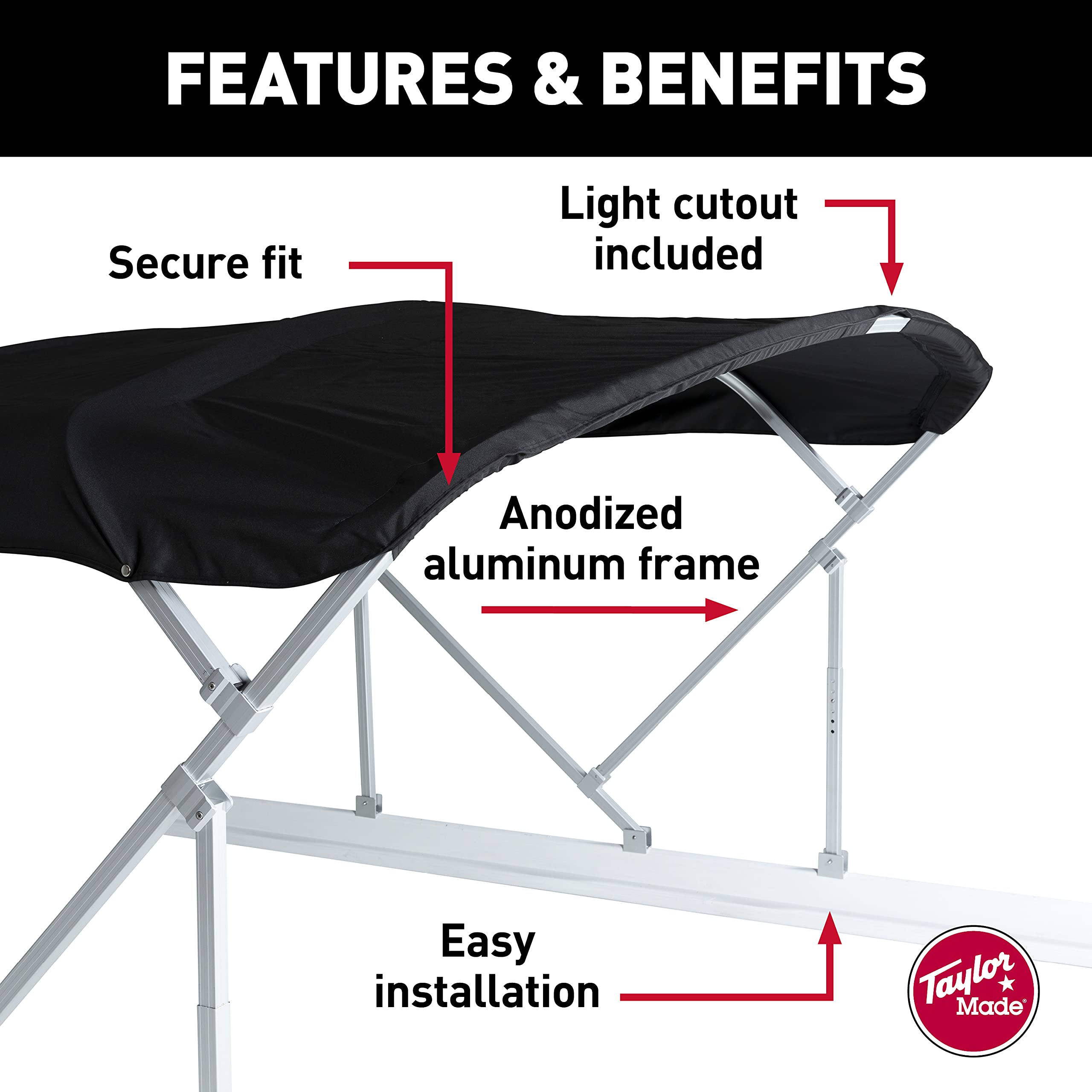 Bimini Manual Kit - 8'W x 8'L (Black)