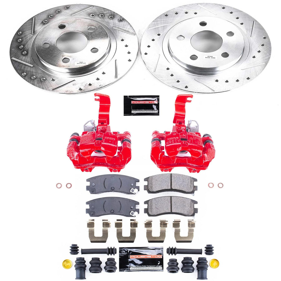 Power Stop Z23 Evolution Sport Brake Upgrade Kit with Powder Coated Calipers- Rear For Buick Park Avenue, Cadillac DeVille, Pontiac Bonneville, Cadillac Seville [Model Specific]