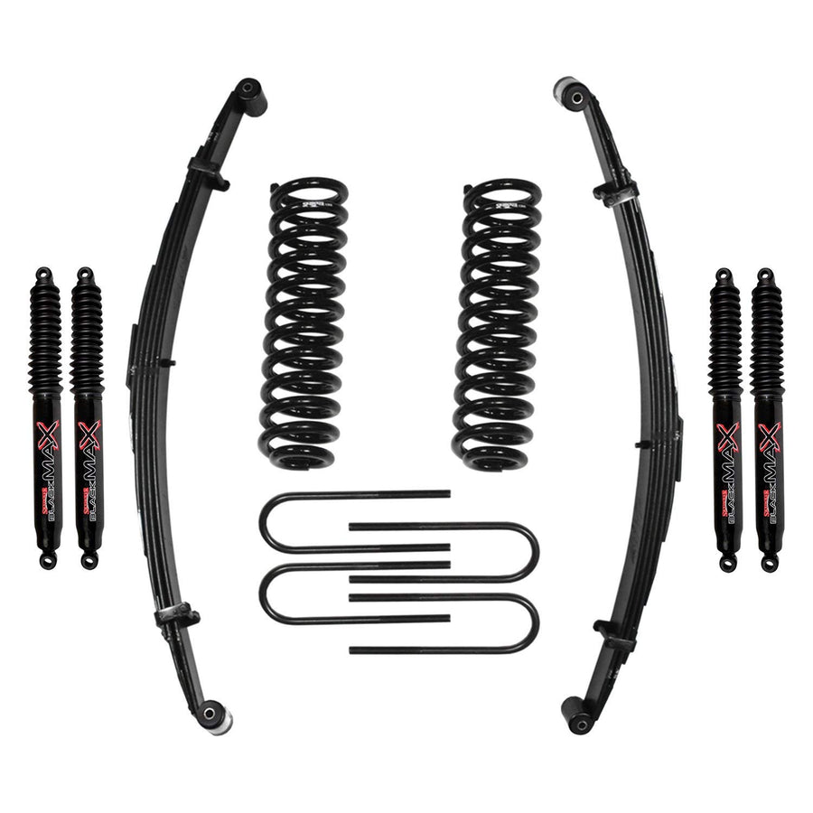 Skyjacker Suspension Lift Kit 182BKS-B w/Shock Black MAX Shocks 1.5-2 in. Lift Incl. Front/Rear Springs Rear U Bolt Kit