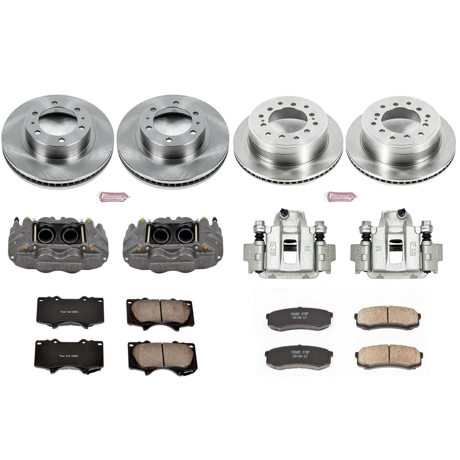 Power Stop KCOE5805 Replacement Autospeciality Front and Rear Caliper Kit- OE Rotors, Ceramic Brake Pads, Calipers For Toyota FJ Cruiser 2010-2014 [Model Specific]