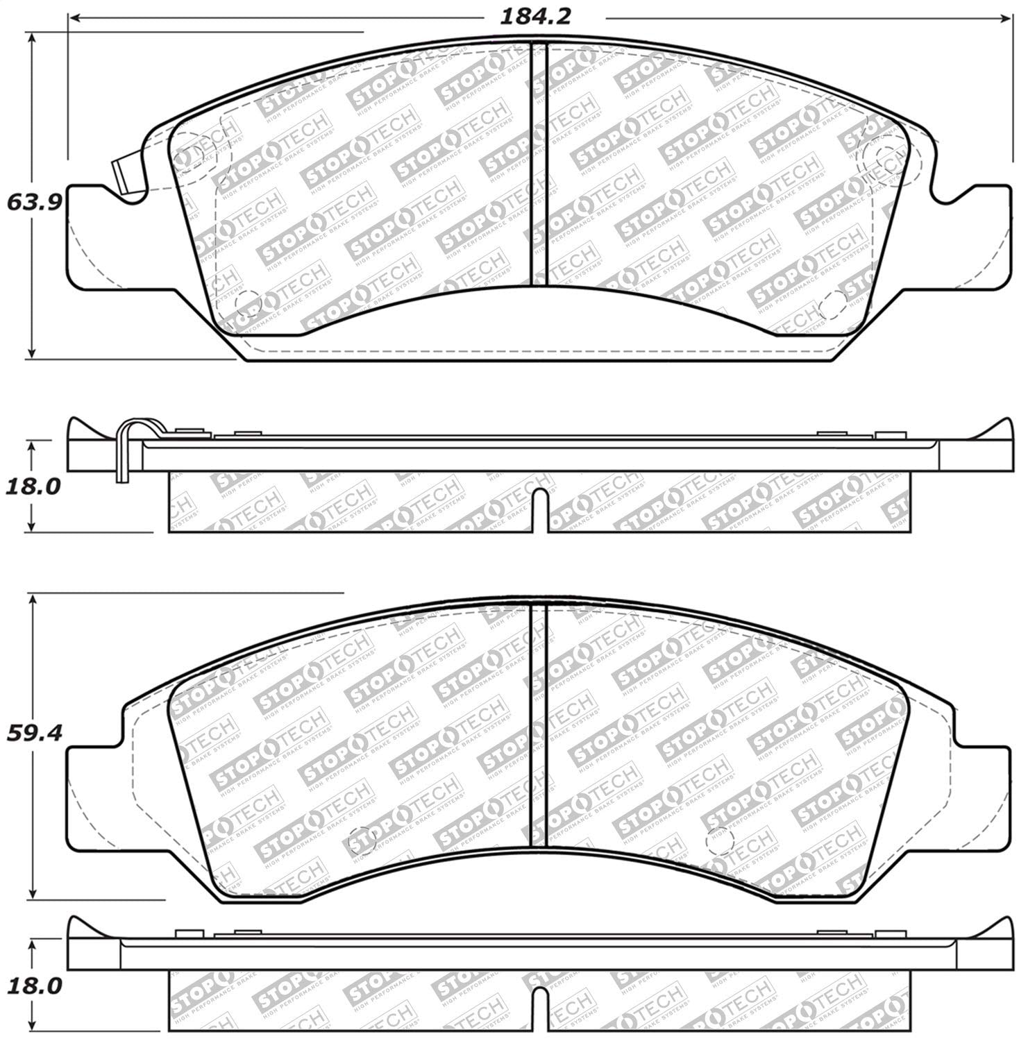 Brake Pads StopTech 305.13630 with Hardware Street Select