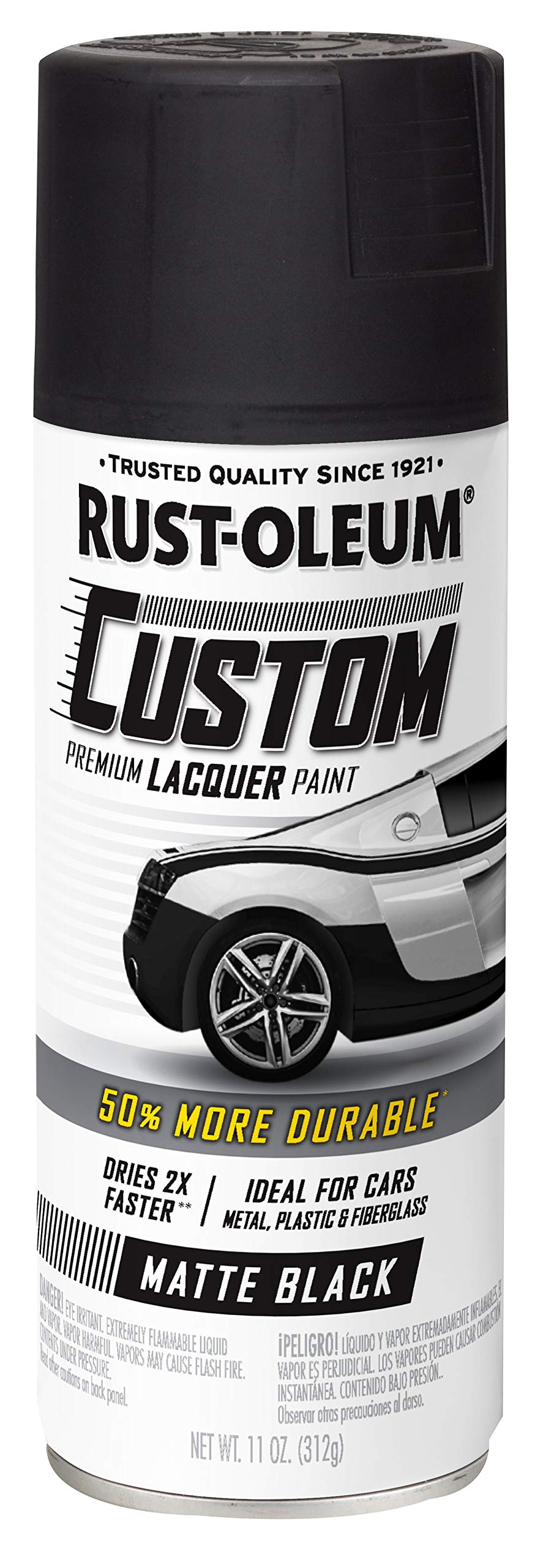 Automotive Rust-Oleum Custom Lacquer Spray Paint, 11 oz, Matte Black