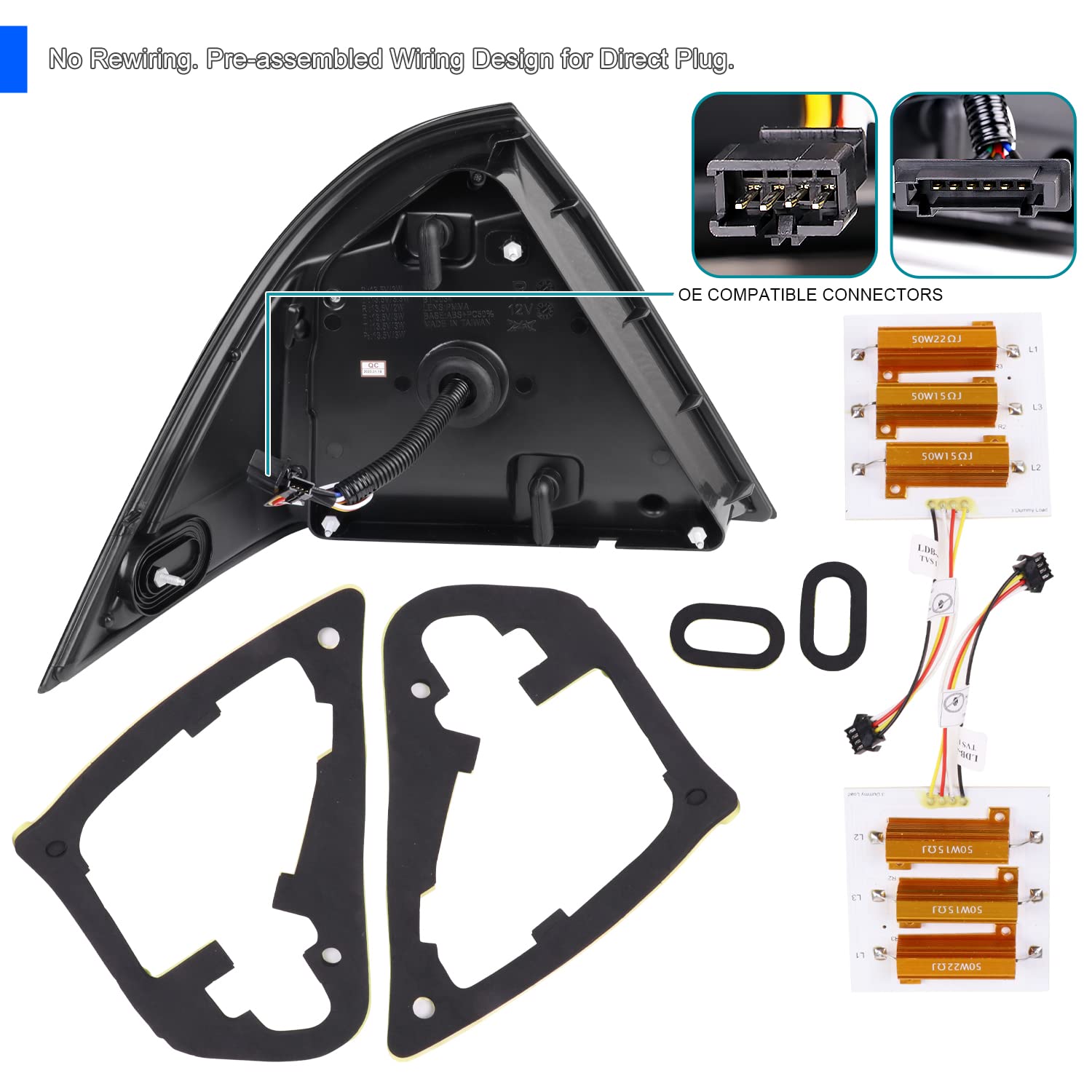 Full LED Sequential Tail Lights SPEC-D TUNING Compatible with 2001-2004 Mercedes-Benz W203 C-class Sedan