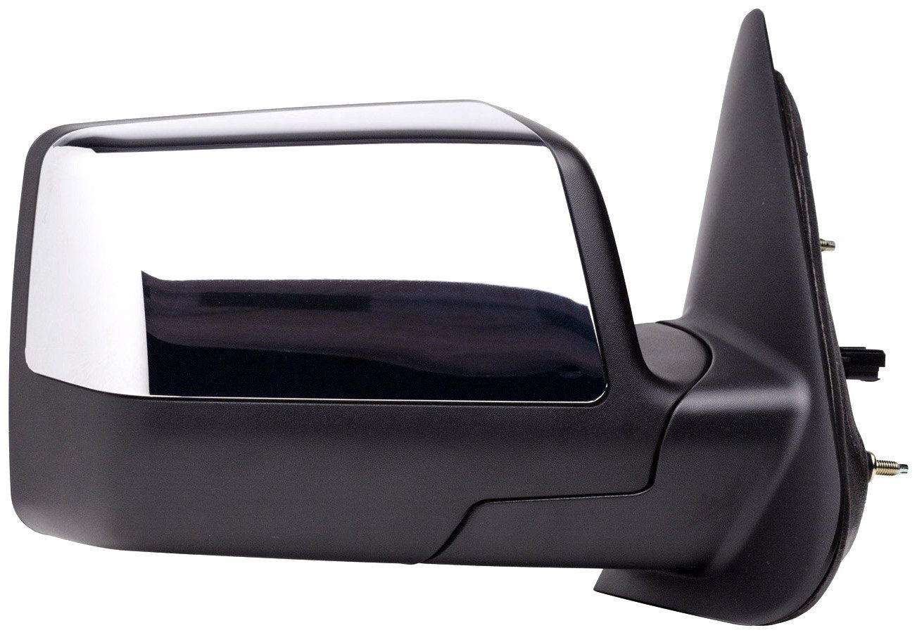 Fit System Mirror Passenger Side for Ford Ranger, Textured Black, w/Chrome Cover, Foldaway, Power
