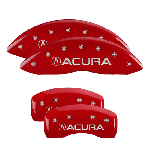 MGP Caliper Covers Red Powder Coat Finish 39020SACURD Silver Characters Disc Brake Caliper Cover (Set of 4)
