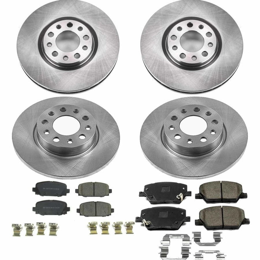 Power Stop KOE7598 Replacement Brake Kit-OE Front and Rear Brake Rotors & Ceramic Pads For Jeep Compass 2017-2022 [Model Specific]