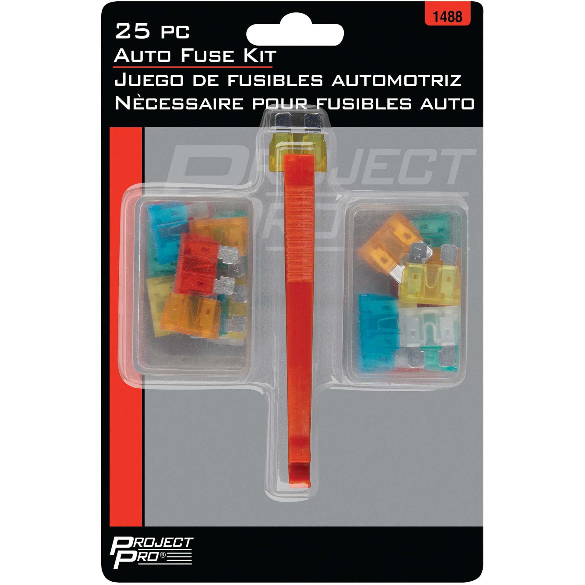 Complete Fuse Kit Performance Tool 1488 with Fuse Puller and Storage Case - Includes 7 Sizes of Fuses (5-30 Amp) and Bonus Puller