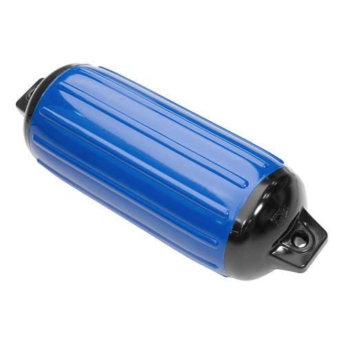 Taylor Made Super Gard Boat Fender, Blue Mid Atlantic (5.5" x 20") Double-Molded Ends, Ribbed Technology to Minimize Roll, Rubber Football Needle Inflation Valve, Marine-Grade Vinyl - 951520