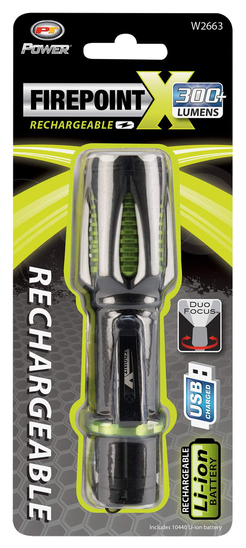 W2663 Performance Tool Adjustable Focus LED Flashlight with 316 Lumens, Anodized Aluminum Housing and Rechargeable Battery