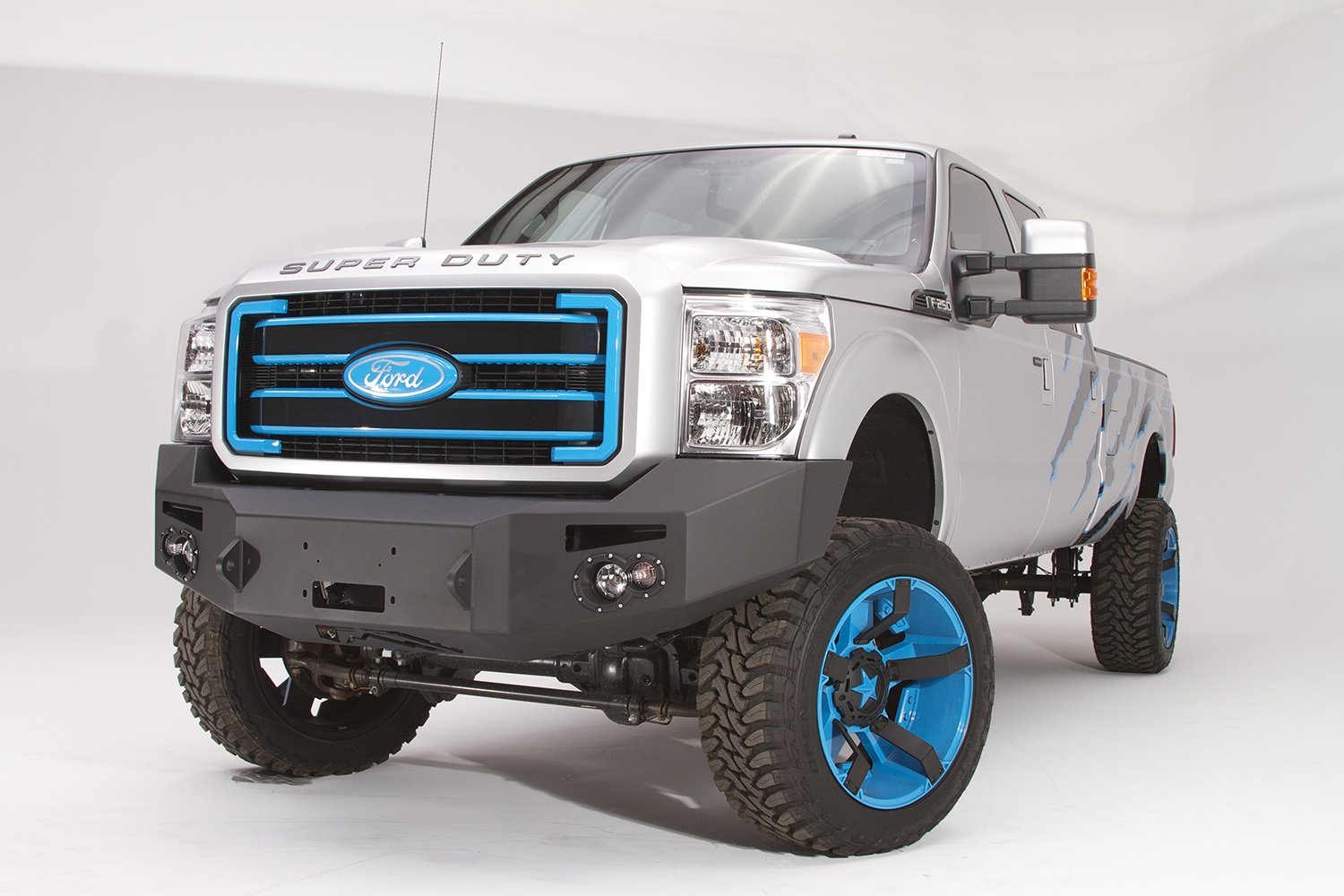 Fab Fours Premium Heavy Duty Winch Front Bumper FS11-A2551-B Uncoated/Paintable w/o Grill Guard Incl. 1 in. D-Ring Mounts/Light Cut-Outs w/Hella 90mm Fog Lamps And 60mm Turn Signals [AWSL] Heavy Duty Winch Front Bumper
