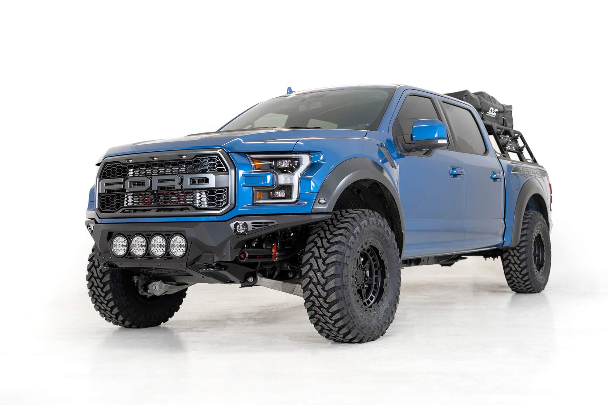 Bomber Front Bumper Addictive Desert Designs F110014110103; Hammer Black Powder Coat Finish; Mounts for 4 Rigid 360 6 in