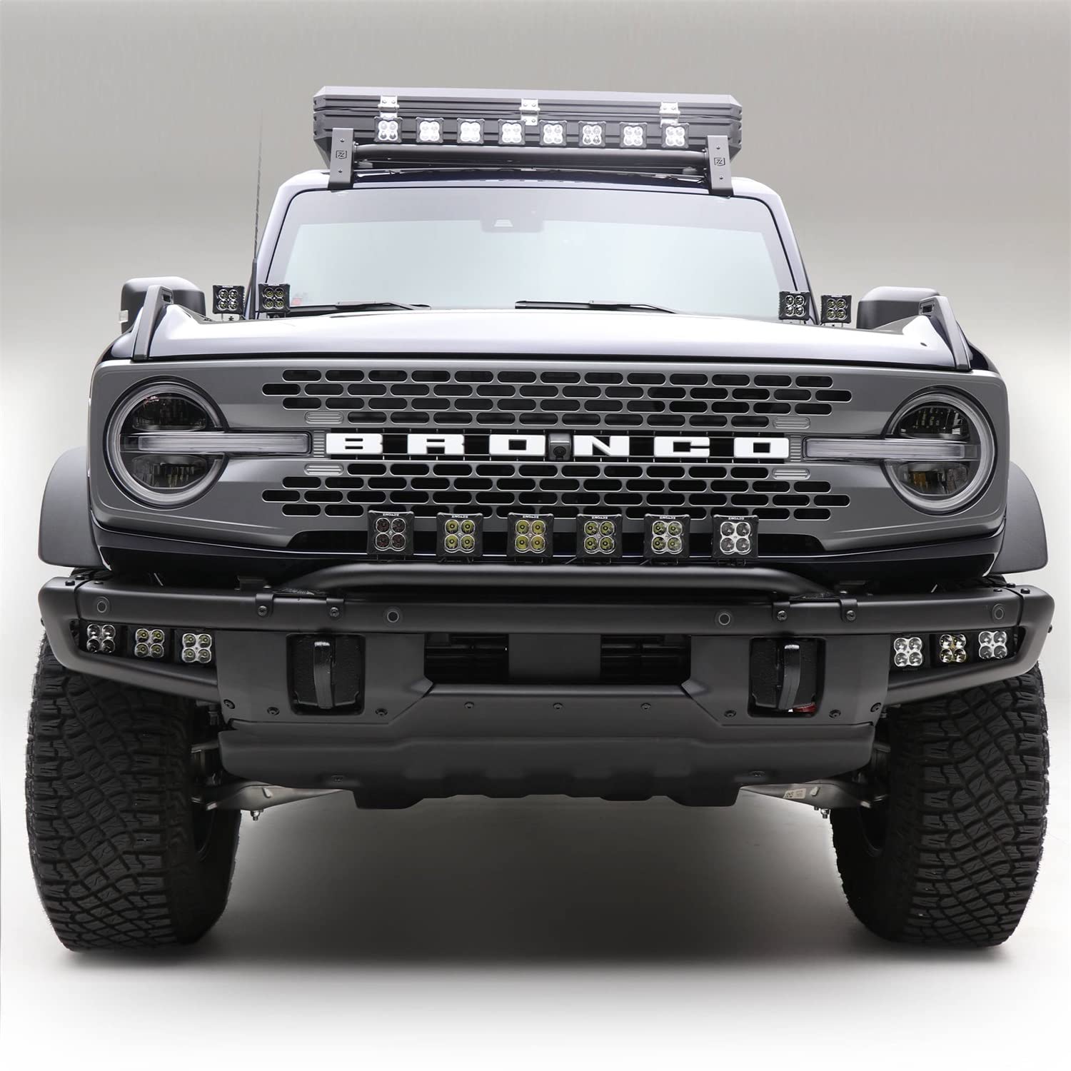 Front Bumper ZROADZ Top LED Bracket ONLY for a 2021-2022 Ford Bronco, Used to mount (6) 3 inch LED Light Pods - Part # Z325431