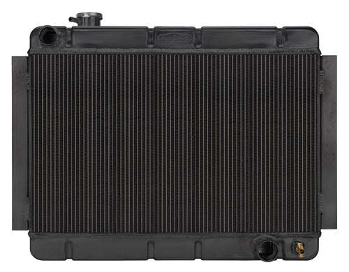 COLD - CASE Black Night Rider Series Cold Case Radiator, 27.75 in W x 20.5 in H x 3 in D, Driver Side Inlet, Passenger Side Outlet, Aluminum, Black Paint, Manual