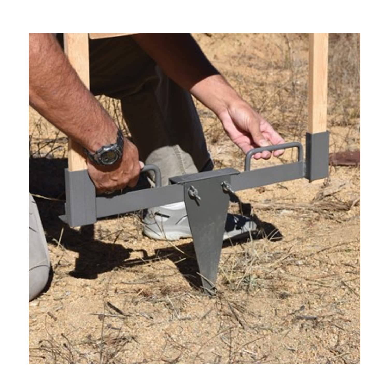 24" Birchwood Casey Steel Target Stand with Spike - Durable Powder-Coated Metal Target Base Stand for Shooting