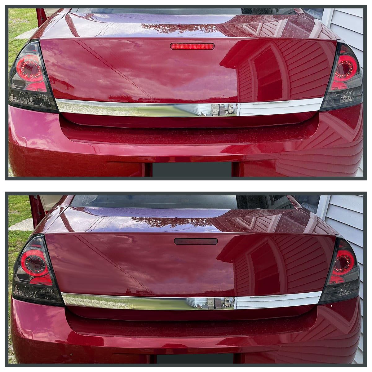 Smoke LED Halo Light Bar Tail Lights SPEC-D TUNING Compatible with 2006-2013 Chevy Impala, 2014-2016 Chevy Impala Limited, Left + Right Pair Assembly