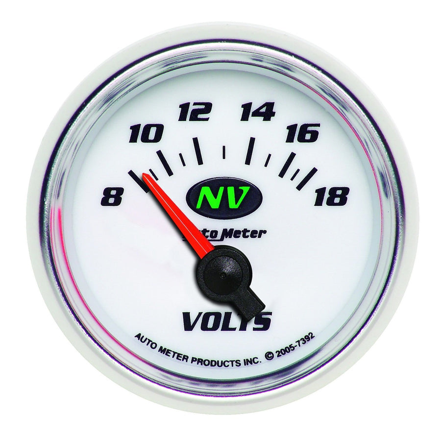 Auto Meter 2-1/16" 8-18V Short Sweep Electric Voltmeter NV 7392